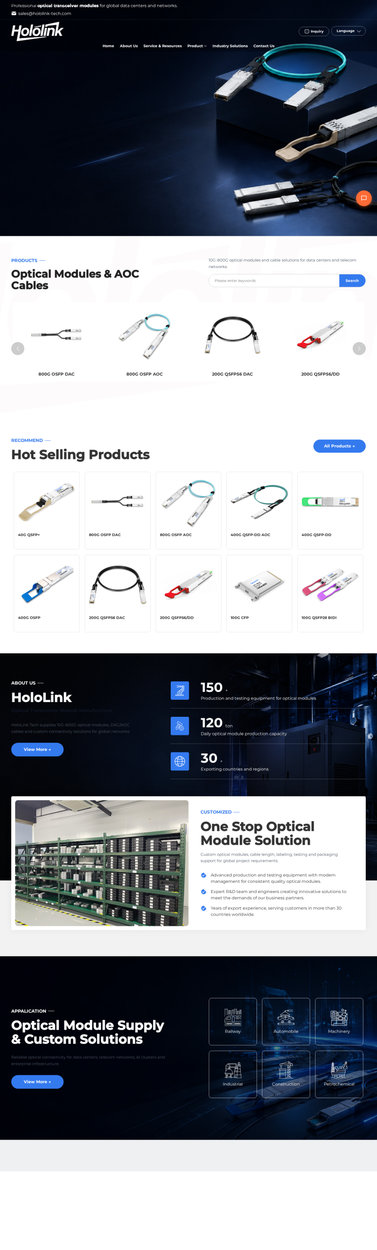 Hololink Tech 案例：科技设备品牌官网与海外询盘展示站
