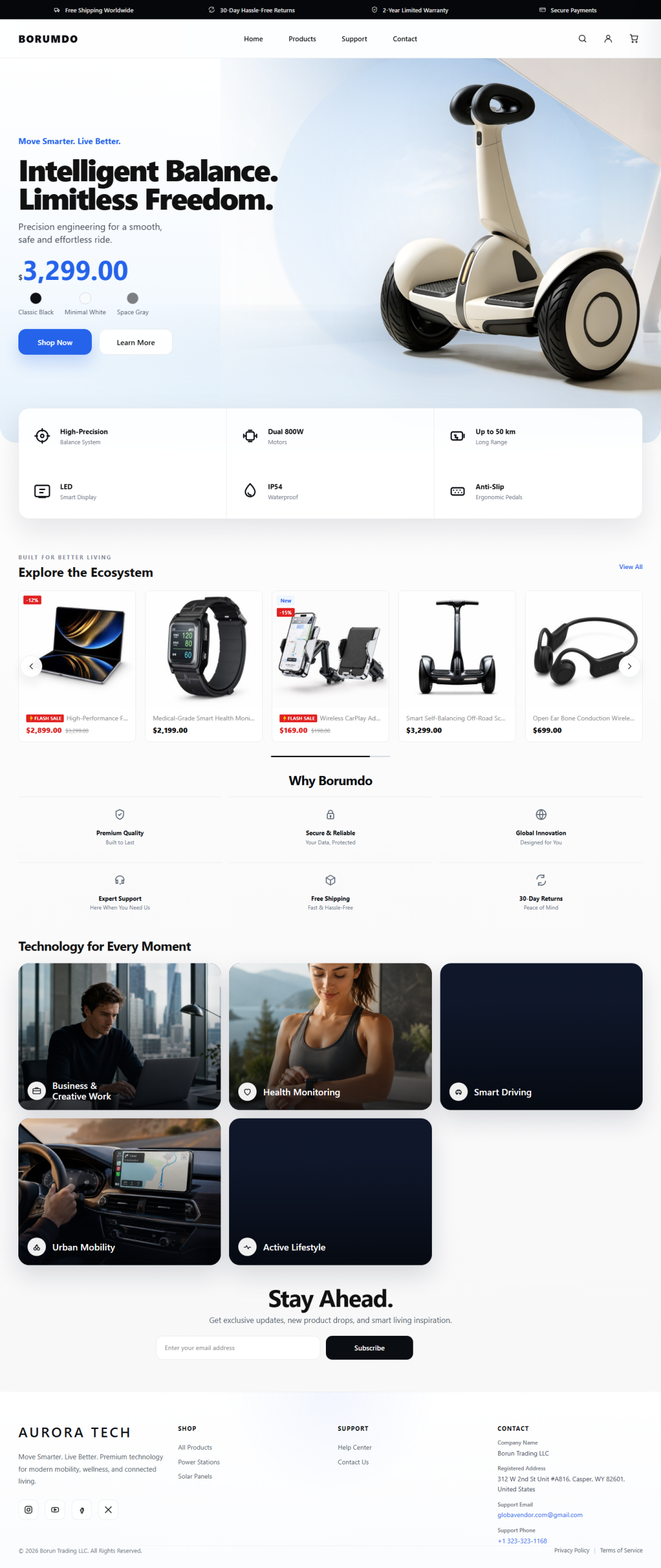 AURORA TECH 案例：便携储能与科技消费品品牌官网