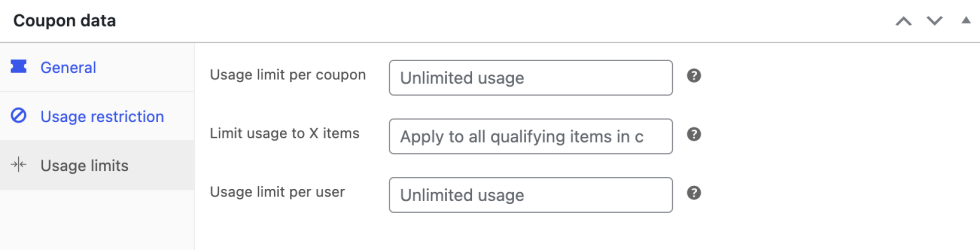 WooCommerce Coupon Usage Limit Settings Page