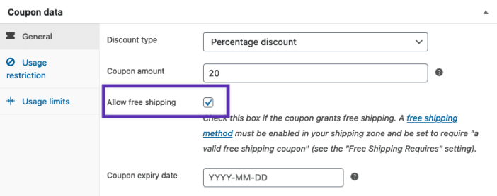 WooCommerce 免运费在配送区域中的展示示例