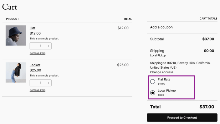 WooCommerce 本地自提地点与说明配置示例