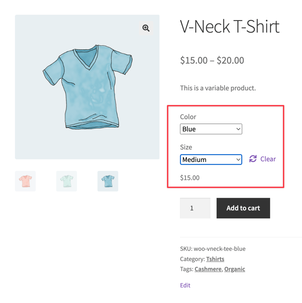 WooCommerce 用属性生成商品变体的设置界面