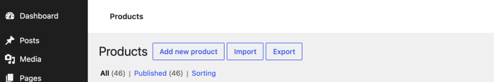 WooCommerce 商品列表中的导入与导出按钮