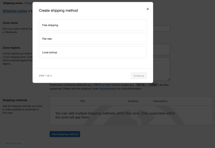 WooCommerce 固定运费中按运费类别设置成本的界面