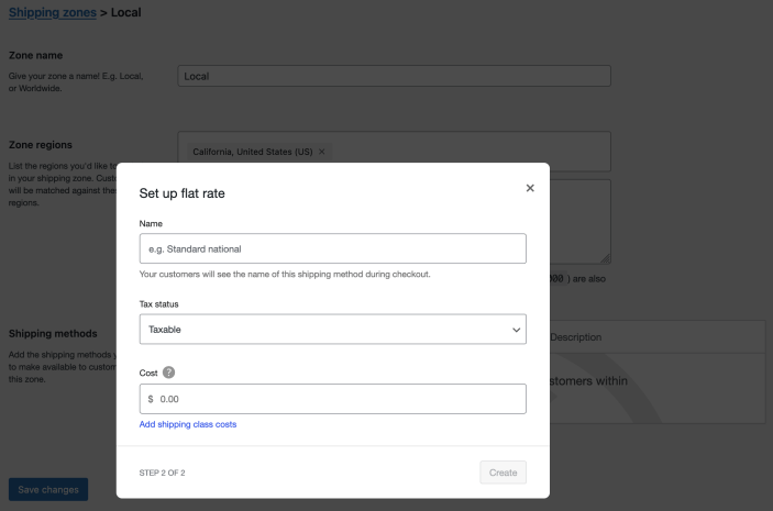 WooCommerce 运费类别条件与组合成本设置界面